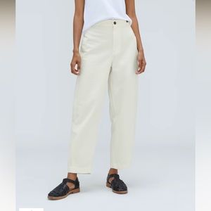Everlane Fatigue barrel pants in white brand new